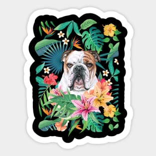 Tropical Brindle English Bulldog 2 Sticker